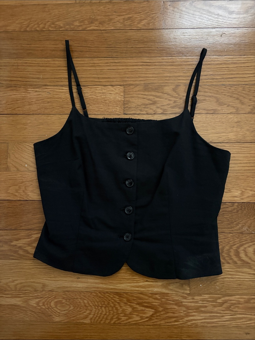 A New Day Black Button-Front Camisole Tank
